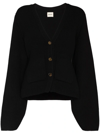 Khaite Scarlet Knitted Cardigan In Blue