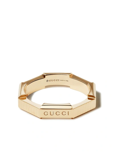 Shop Gucci 18kt Yellow Gold Link To Love Ring