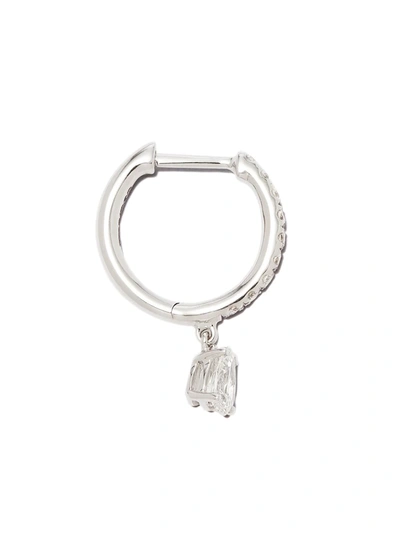 Shop Anita Ko 18kt White Gold Diamond Hoop Earring In Silber