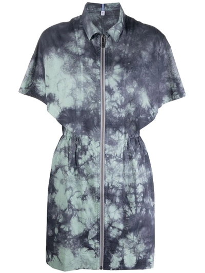 Shop Mcq By Alexander Mcqueen Tie-dye Zipped Fitted Dress In Violett
