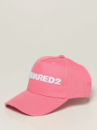 Shop Dsquared2 Hat  Hat With Embroidered Logo In Pink