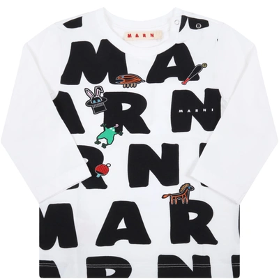 Shop Marni White T-shirt For Baby Kids With Logos