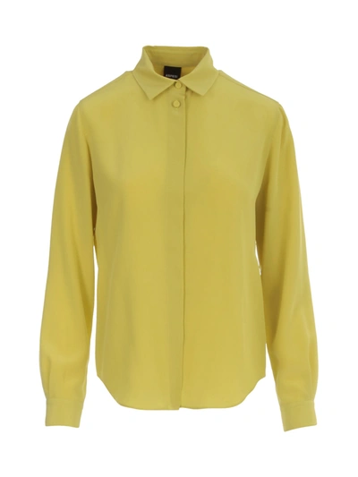 Shop Aspesi Crepe L/s Shirt In Lemon