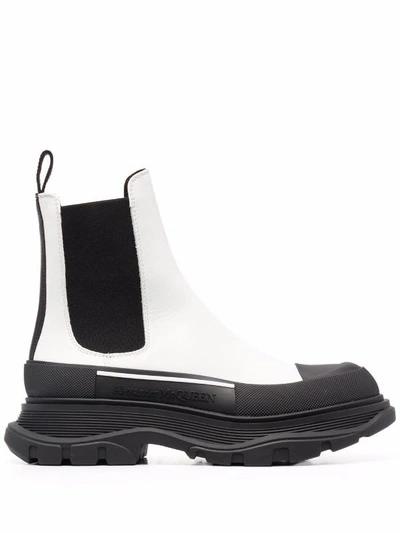 Shop Alexander Mcqueen Boots Leather Upper And Rubber In Ni B Ni Bwh