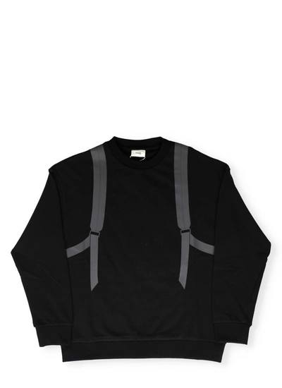 Shop Fendi Printed Sweatshirt In Black+curry
