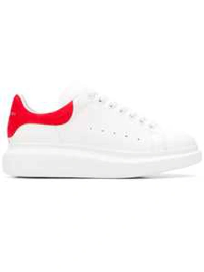 Shop Alexander Mcqueen Leather Upper And Rubber In White Lust Red