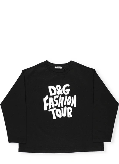 Shop Dolce & Gabbana Dg Fashion Tour Sweater In Fashion Tour2 F.nero