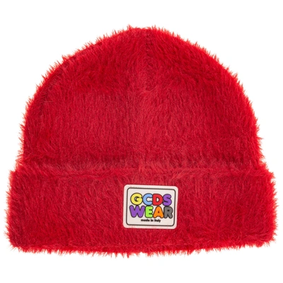 Shop Gcds Temple Beanie In Rosso
