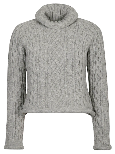Shop Maison Margiela Turtleneck Knit Sweater In Grey