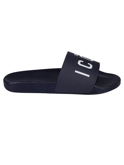 Shop Dsquared2 Be Icon Sliders In Navy