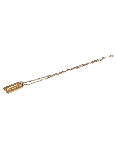 Shop Versace Logo Dog Tag Necklace In Oro