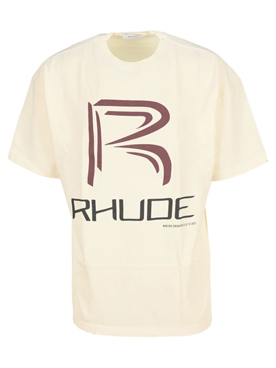 Shop Rhude Logo T-shirt In White