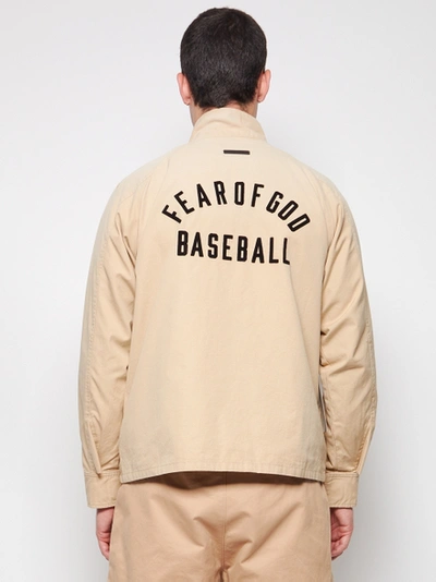 Shop Fear Of God Baseball Jacket Khaki Neutral