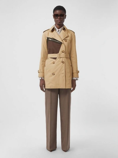 Burberry Pocket-detail Technical Gabardine Trench Coat In Honey