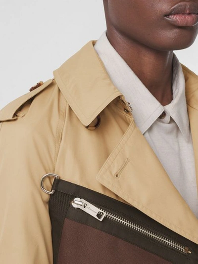 Burberry Pocket-detail Technical Gabardine Trench Coat In Honey