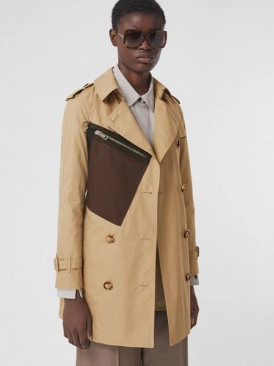 Burberry Pocket-detail Technical Gabardine Trench Coat In Honey