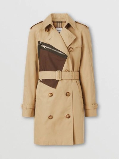 Burberry Pocket-detail Technical Gabardine Trench Coat In Honey