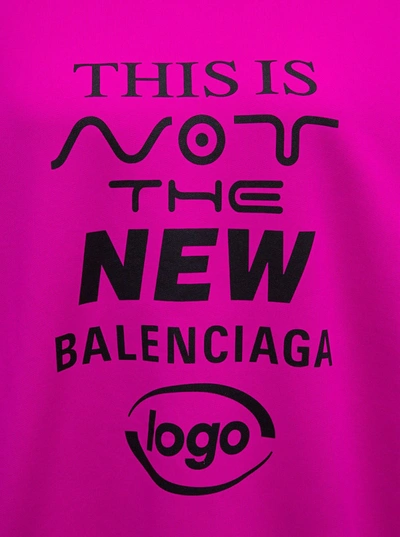 Shop Balenciaga Pink Cotton Sweatshirt With Print In Fuxia