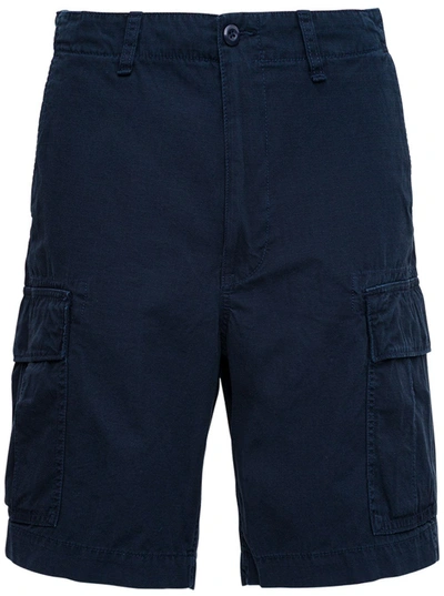 Shop Polo Ralph Lauren Cargo Bermuda Shorts In Blue Cotton
