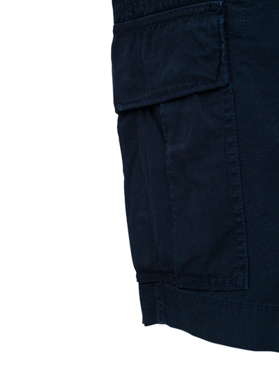Shop Polo Ralph Lauren Cargo Bermuda Shorts In Blue Cotton