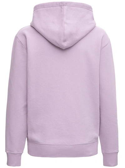 Shop Saint Laurent Lilac Jersey Hoodie With Logo In Violet