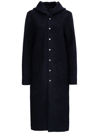 Shop Rick Owens Long Coat In Wool Blend In Black