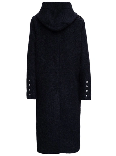 Shop Rick Owens Long Coat In Wool Blend In Black
