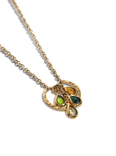 Shop Alberta Ferretti Gold-colored Metal Necklace With Multicolor Crystals In Metallic