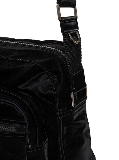 Shop Dolce & Gabbana Messenger Sicily Nylon Crossbody Bag With Logo In Black