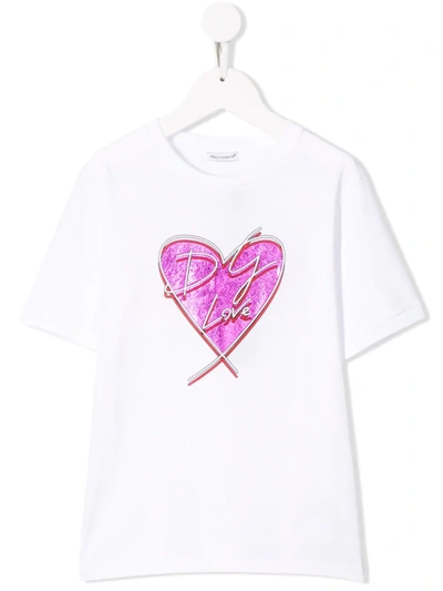 Shop Dolce & Gabbana Dg Love T-shirt In White
