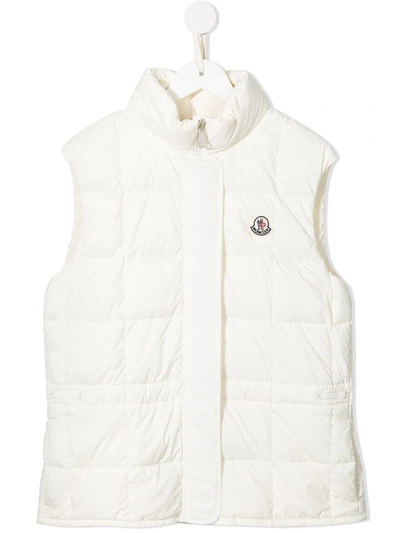 Moncler Kids' Logo-patch Sleeveless Padded Jacket In White | ModeSens