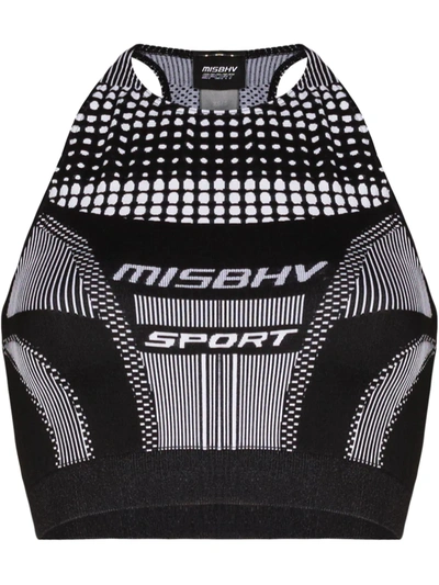 Shop Misbhv Logo Halterneck Sports Bra In Black