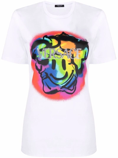 Shop Versace Graphic-print T-shirt In White