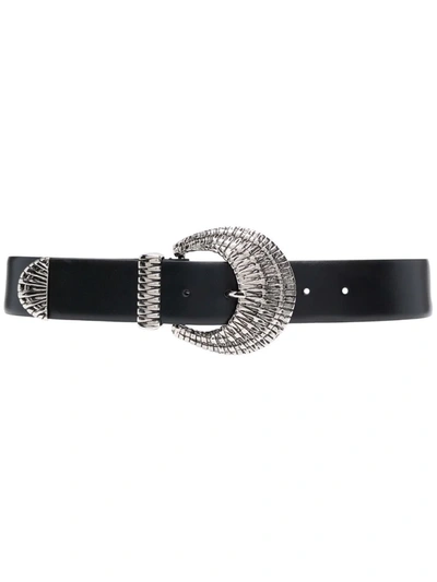 Shop Alberta Ferretti Buckled Leather Belt In Black