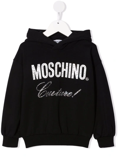 Shop Moschino Logo-print Hoodie In Black