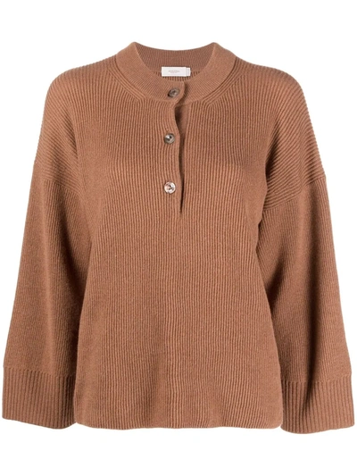 Shop Agnona Ribbed-knit Cashmere Sweater In Neutrals
