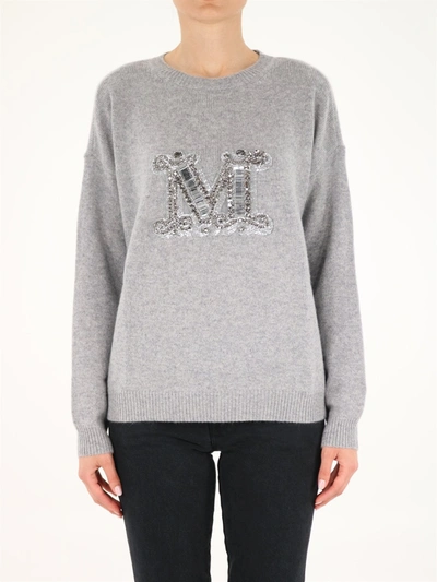 Shop Max Mara Gray Cashmere Yarn Sweater In Grey