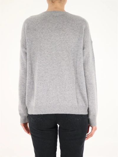 Shop Max Mara Gray Cashmere Yarn Sweater In Grey