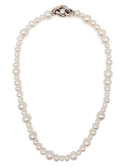 Shop M Cohen Pearl-embellished Necklace In Weiss