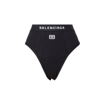 Shop Balenciaga Slip Sport Brief In Black