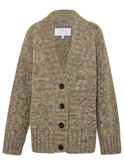 Shop Maison Margiela Cardigan Treccia Marrone In Grey