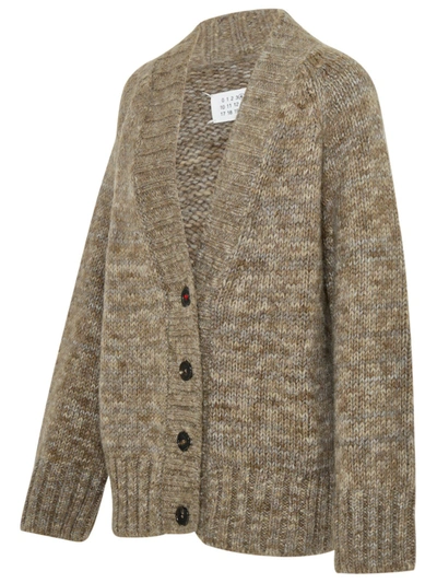 Shop Maison Margiela Cardigan Treccia Marrone In Grey