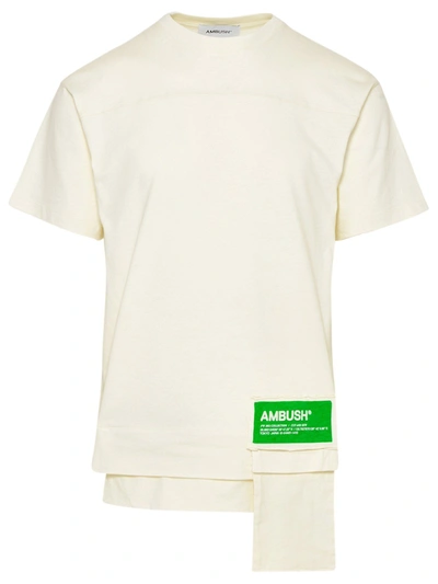 Shop Ambush White Cotton Waist Pocket T-shirt