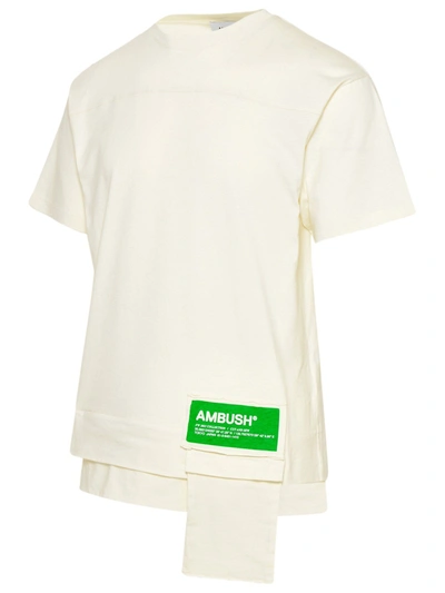 Shop Ambush White Cotton Waist Pocket T-shirt
