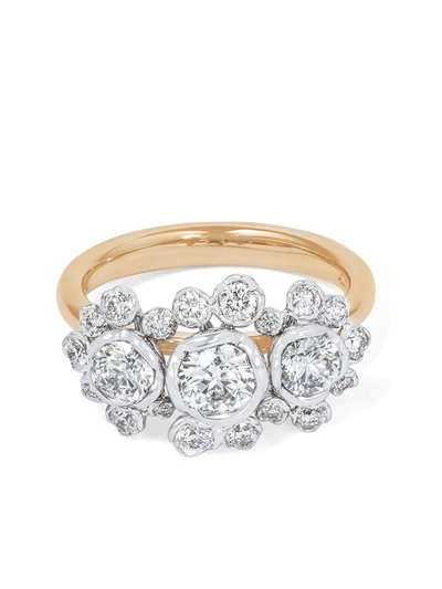 18K黄金三颗钻石订婚戒指