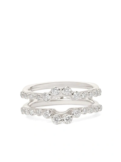 Shop Annoushka 18kt White Gold Marguerite Diamond Full Jacket Ring In Silver