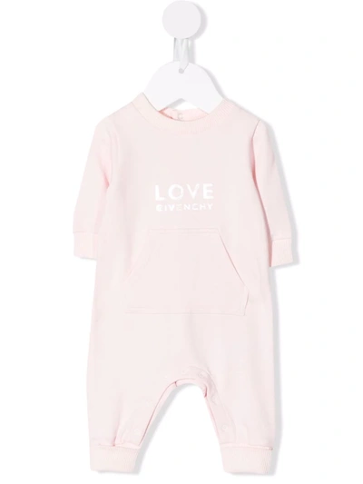 Shop Givenchy Love-print Romper In Pink