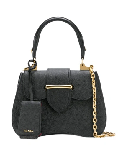 Shop Prada Sidonie Saffiano Leather Bag In N,a