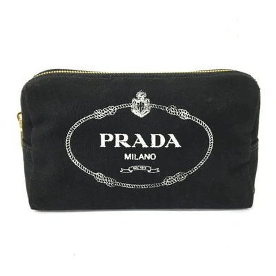Shop Prada Fabric Cosmetic Pouch - Black