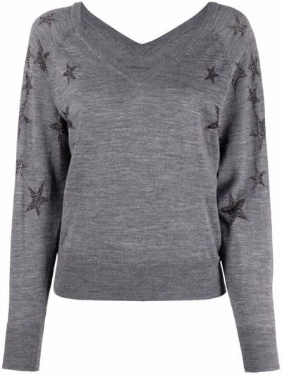 Shop Zadig & Voltaire Azura Merino-blend Sweater In Grey